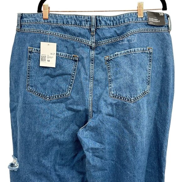 Forever 21 NWT Mid Rise Curvy Fit Straight Leg Jeans Size 18 - Picture 3 of 8